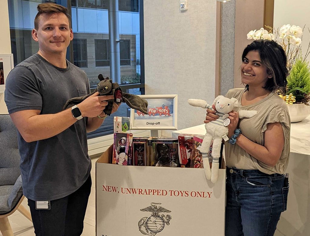 Arbor employees participating in Toy for Tots collection